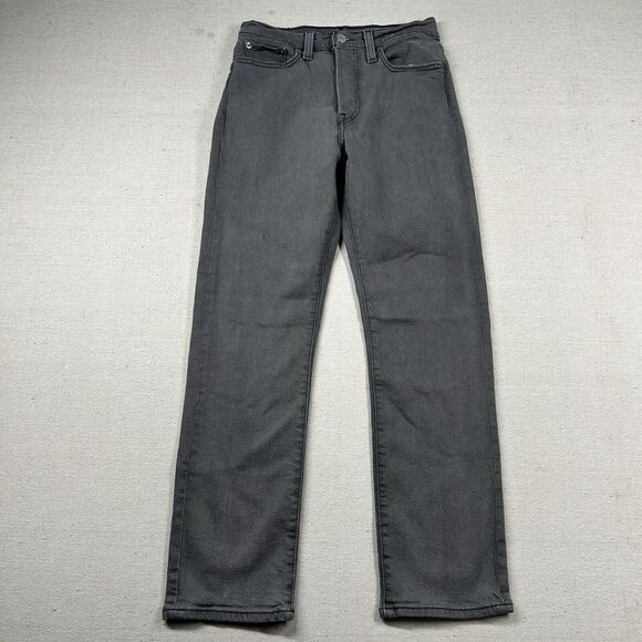 Levis Jeans Womens 27 Wedgie‎ Straight Button Fly Gray Wash Crop Ankle Stretch - Picture 1 of 10